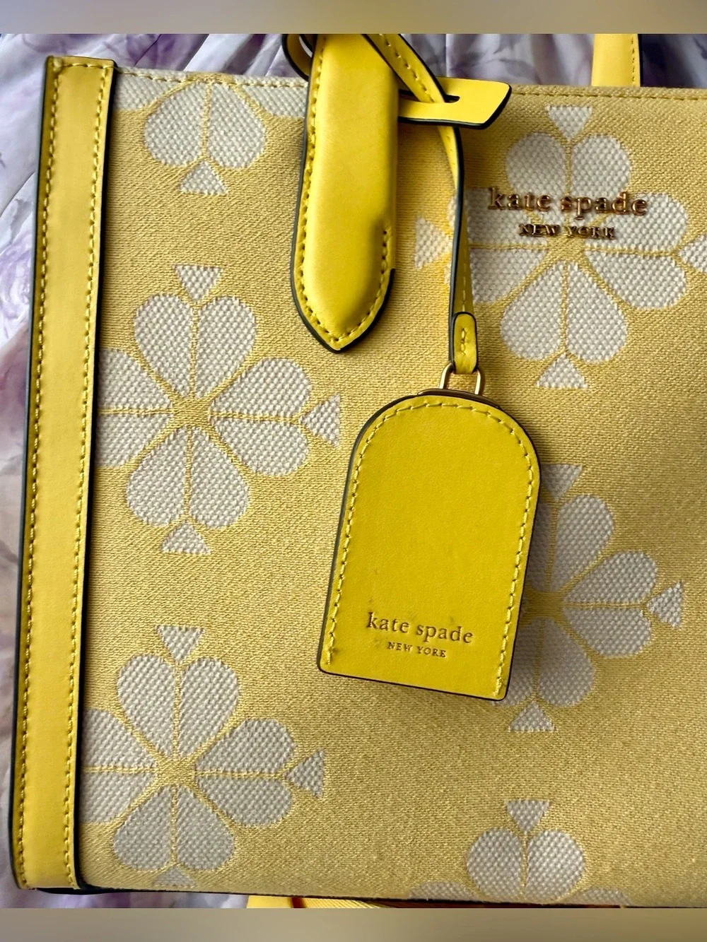 Kate Spade Spade Flower Two-Tone Canvas Manhattan Small Tote Bag